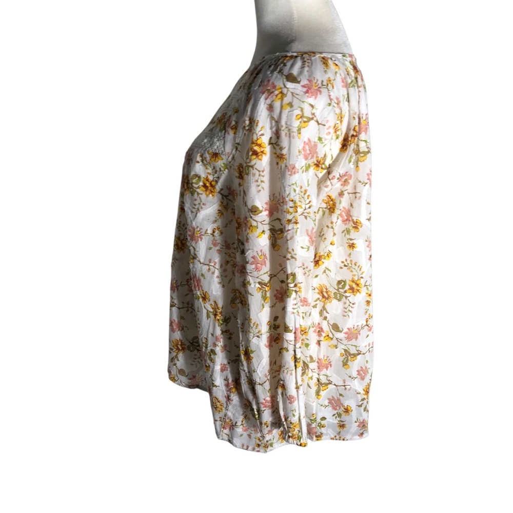 Hester & Orchard floral 3/4 sleeve knit top Sz Large - Picture 2 of 6